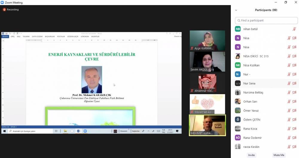 Lise Öğrencilerine Enerji Kaynakları ve Sürdürülebilir Çevre Anlatıldı