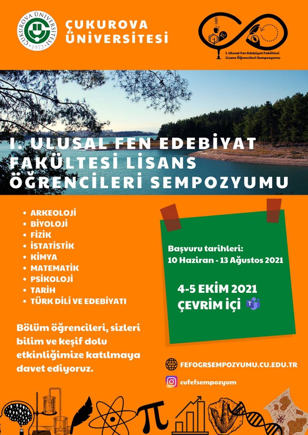 Çukurova Üniversitesi Fen-Edebiyat Fakültesi Dokuz Disiplinde Öğrenci Sempozyumu Düzenliyor 